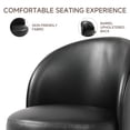thumbnail image 5 of UIXE Faux Leather Swivel Barrel Accent Chair, Upholstered Kitchen Dining Room Chair, Makeup Vanity Side Chair for Bedroom Living Room - Black, 5 of 6