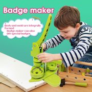 VIFERR DIY Heart Shaped DIY Full Metal Pin Button Maker Machine Installation-Free Button Maker Badge Punch Press with 100pcs Button Parts Easy to Use Best Gift for Kids Christmas Party Present (Green)