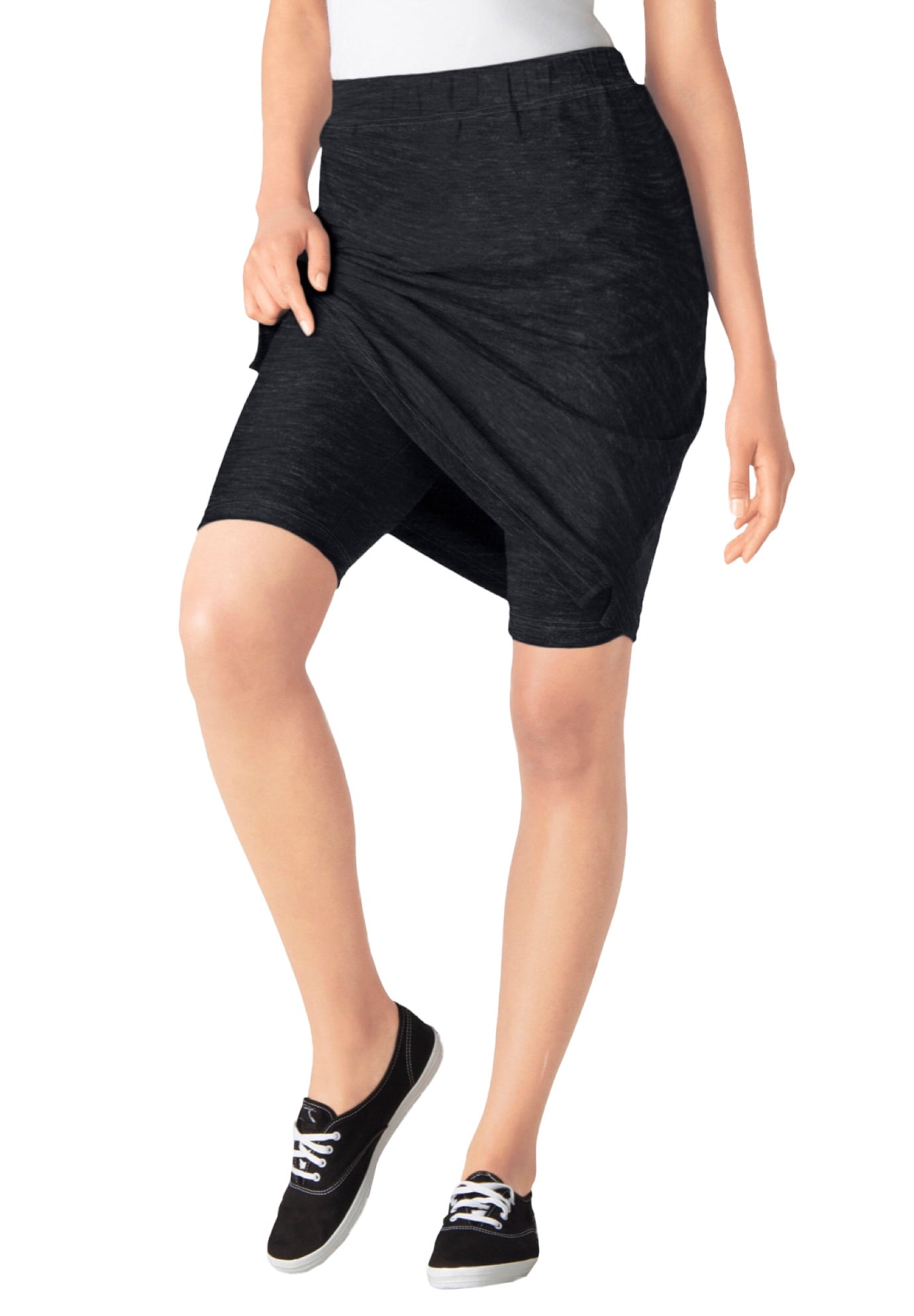 Woman Within Women's Plus Size Stretch Cotton Skort Skort - Walmart.com