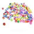 thumbnail image 2 of 200 piezas de cuentas redondas de rayas de resina coloridas, cuentas redondas de rayas de arcoíris para joyería, pulseras, collares, fabricación de llaveros (8mm) JFHHH pequeña, 2 of 5