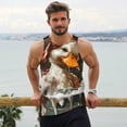 thumbnail image 6 of Gukieu Cartoon Scottish Duck Print Men's Quick Dry Fitness Vest, Round Neck Sleeveless Fitness Bodybuilding Top-Small, 6 of 7