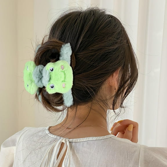 Masteelf 2 Pcs Colored Frog Plush Hair Clip Hairpin