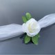 thumbnail image 5 of Flor artificial de rosa blanca para decoraciones nupciales de automóviles de bodas, 5 of 8
