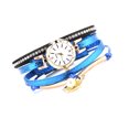 thumbnail image 1 of Reloj de pulsera de concha de perla sintética de cuarzo con correa de cuero de PU para mujer a la moda (azul), 1 of 4