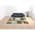 thumbnail image 2 of 10' X 13' Grey Teal Blue Rust Green And Ivory Geometric Power Loom Stain Resistant Area Rug, 2 of 5
