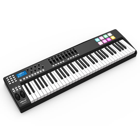 WORLDE PANDA61 USB MIDI Keyboard Controller with 61 Keys, 8 Programmable Pads, RGB Backlight, USB Cable Included, Compatible with Windows & Mac OS