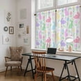 thumbnail image 5 of Happy Easter Kitchen Curtain for Berdoom Living Room Cafe 54 Inch Length, Spring Colorful Bunny Floral Watercolor Tiers Curtains Light Filtering Drapes Rod Pocket Window Treatment 2 Panels 52"Wx54"L, 5 of 8
