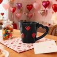 thumbnail image 6 of Valentine's Day Heart Ceramic Couple Mug Set - Romantic Coffee/Tea Mugs, Perfect Gift for Valentines Opening Activities & Easter Decor, Cute Design for Couples & Loved Ones, 5.27*3.7*3.54in, Black, 6 of 6