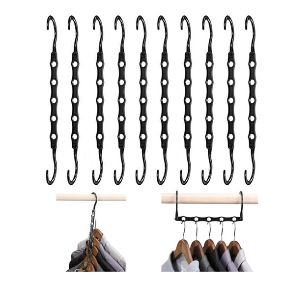 Naisfei  10 Pack Space Saving Hangers, Collapsible Hangers Wardrobe Closet Organizers, Sturdy Hangers Space Saver for Heavy Clothes, Shirt, Pants