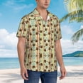 thumbnail image 5 of Sloth Brown Hawaiian Shirts For Men, Summer Short-Sleeve Relaxed-Fit Button-Down Shirts Medium, 5 of 9