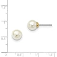 thumbnail image 2 of Gold-tone 8mm Simulated Pearl Post Earrings BF1281, 2 of 2