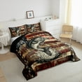 thumbnail image 3 of Feelyou Wildlife Bass Fish Bedding Comforter Set for Teens, US Flag Print Wooden Plank Twin Comforter Sets, Rustic Farmhouse Reversible Bedding Set, Lightweight Room Decor, 2-Piece, 3 of 8