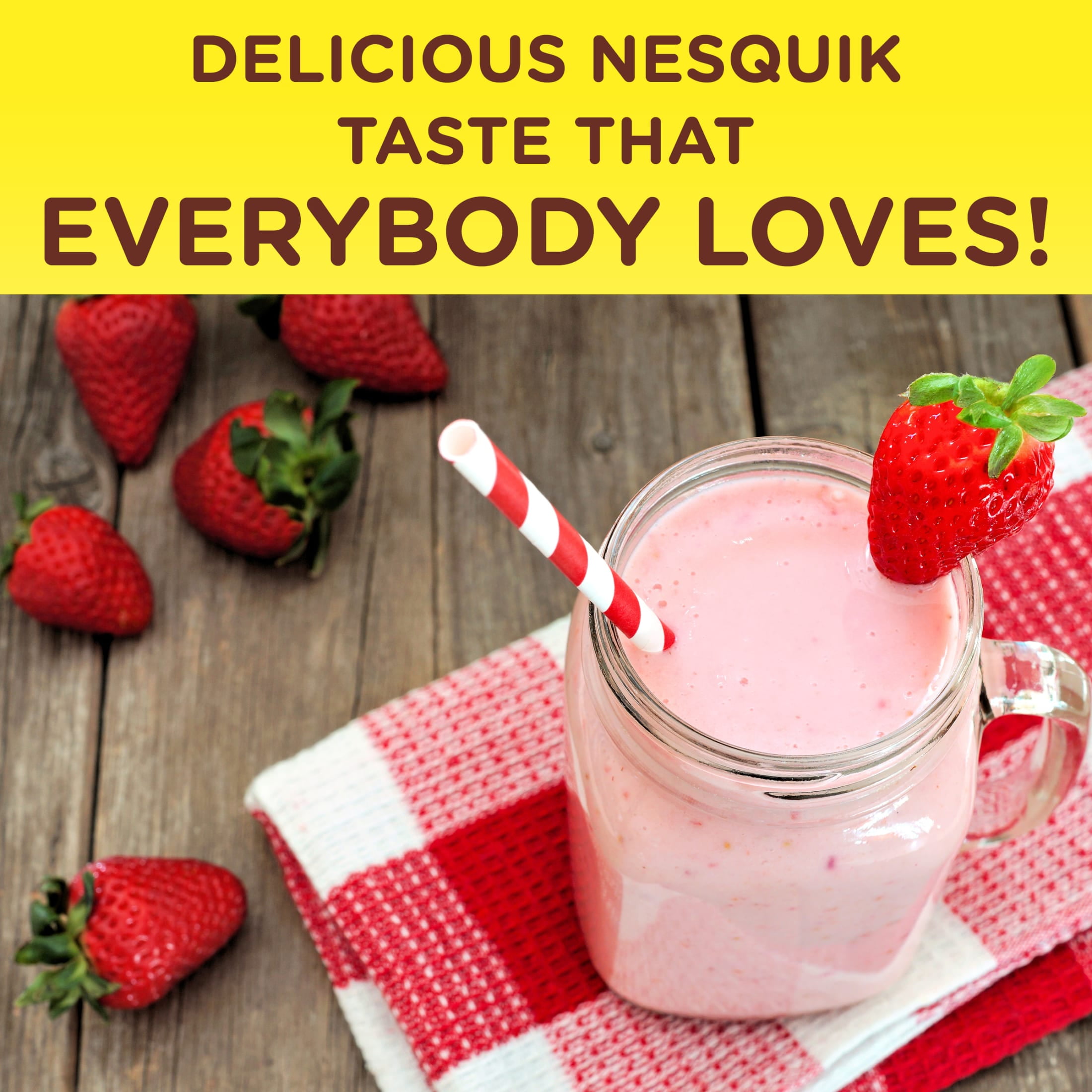 (3 pack) Nestle Nesquik Strawberry Flavor Powder Drink Mix, 35.5 oz