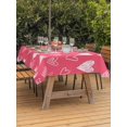 thumbnail image 2 of Outdoor Tablecloth with Umbrella Hole and Zipper, Valentine's Day Rectangle Table Cloth 60x120 Inch Waterproof Tablecloth, Pink White Love Heart Picnic Table Cover for Patio Camping, 2 of 7