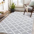thumbnail image 2 of Yiwa Area Rugs 8x10 Modern Floor Carpet for Bedroom Living Room, High-Low Pile, Non-Shedding, Gray, 2 of 8
