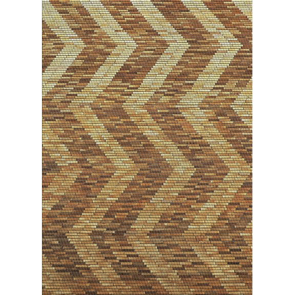 Ahgly Company Machine Washable Indoor Rectangle Transitional Metallic Gold Area Rugs, 5' x 7'