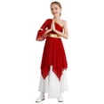 thumbnail image 5 of inhzoy Child Asymmetrical Praise Dance Tunic for Girls,Sizes 6-16 Red 12, 5 of 9