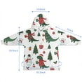 thumbnail image 7 of White Cartoon Christmas Dinosaurs Sweaters Pattern Blanket Hoodies for Kids 6-13YR Oversize Wearable Blanket Hoodies for Boys Girls Teens, 7 of 7