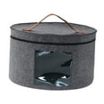 thumbnail image 1 of Caja para sombreros con tapa a prueba de polvo para mujeres y hombres, organizador de sombreros plegable redondo Gris 33x26cm, 1 of 9