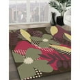 thumbnail image 2 of Ahgly Company Indoor Square Patterned Brass Green Area Rugs, 5' Square, 2 of 6