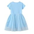 thumbnail image 3 of WOLLED Little Girls Cotton Dresses for Kids Short Sleeve Mesh Princess Dress Toddler Printed Crewneck Sundress Dress for 1-8 Years, 3 of 8