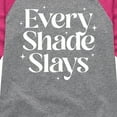 thumbnail image 3 of Instant Message - Every Shade Slays - Toddler & Youth Girls Raglan Graphic T-Shirt, 3 of 6