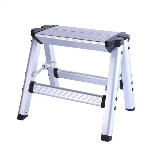Escalera Plegable de 1 Escalón con Diseño de de Aleación de Aluminio, Engrosada, Portátil, para Acampar Al Aire Libre y el Hogar.
