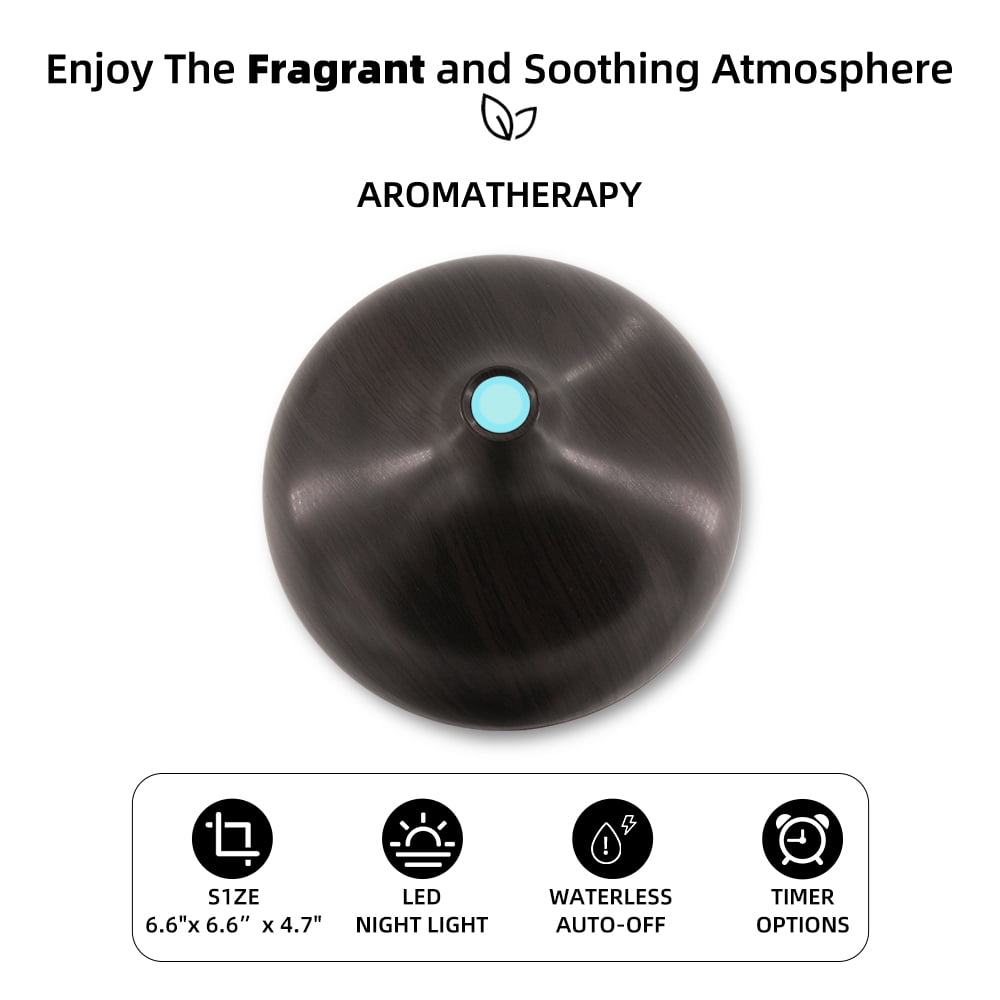 18.6oz Aromatherapy Essential Oil Diffuser Wood Grain Remote Control Ultrasonic Air Humidifier Cool 7 Color LED Light With 6 Oils