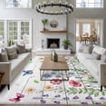 thumbnail image 3 of Rectangle Area Rugs 5 x 7 Ft, Spring Floral Non-Slip Residential Carpet, Pink Blue Flowers Butterfly Wooden Indoor Crawling Mats Runner Rugs for Living Room/Dining Room/Bedroom, 3 of 8