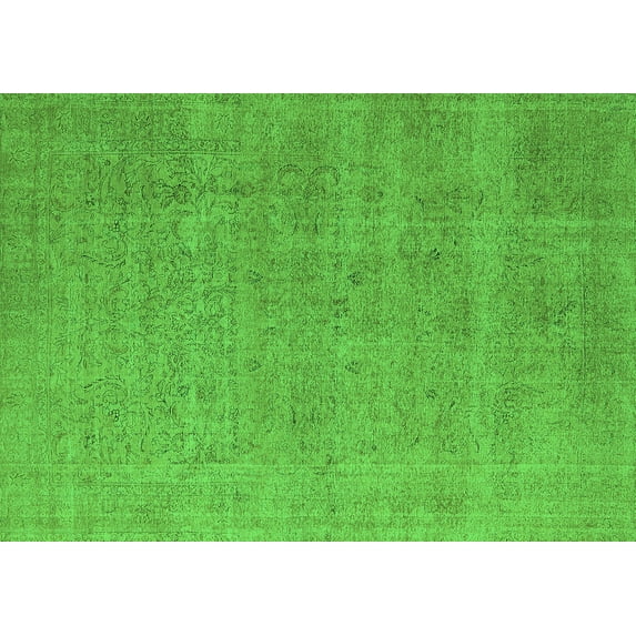 Ahgly Company Indoor Rectangle Oriental Green Industrial Area Rugs, 5' x 7'