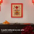 thumbnail image 4 of Abbraccia Pintura de pergamino de xilografía de Año Nuevo hecha a mano, diseño Yangjiabu, arte decorativo enmarcado para pared, 4 of 6