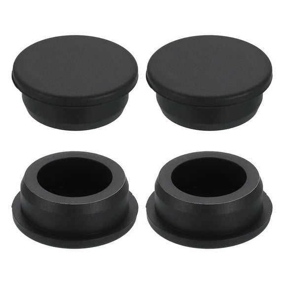 4Pack Silicone Hole Plug, Waterproof Round Rubber Stoppers Bottle Seal Plugs Tube Pipe End Caps for 35mm/1.38" Hole for for Bathtub Bottle, Black