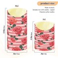 thumbnail image 3 of 2 PCS Tilted Flameless Candles Flickering LED Lights Battery Operated Candles with Remote Timers for Holiday Decor Roses and Stripes Pattern, 3 of 7