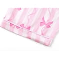 thumbnail image 6 of Beezizac Satin Pajamas for Girls-Cute Pink Silky Short-Sleeved Shorts Set with Charming Pink Bow & Striped Print Size 10, 6 of 7