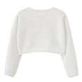 thumbnail image 3 of GYRATEDREAM Infant Baby Girls Long Sleeve Shrug Knit Cardigan Crop Toddler Bolero Dress Sweater Solid Color Shawl Cover Up for 9 Months-3 Years, 3 of 8