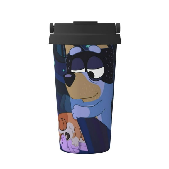 Saiise Bluey Print Travel Coffee Mug 16oz,Insulated Coffee Mug to Go,Reusable Coffee Travel Mug with Seal Lid,Vacuum Stainless Steel Coffee Cups for Hot/Ice Coffee Tea