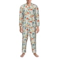 thumbnail image 3 of Lsque Garden Of Little Bunnies Pattern Long Sleeve Pajama Set for Men - Soft 2-Piece Sleepwear and Loungewear Set with Pockets, Comfy Nightwear-Small, 3 of 7