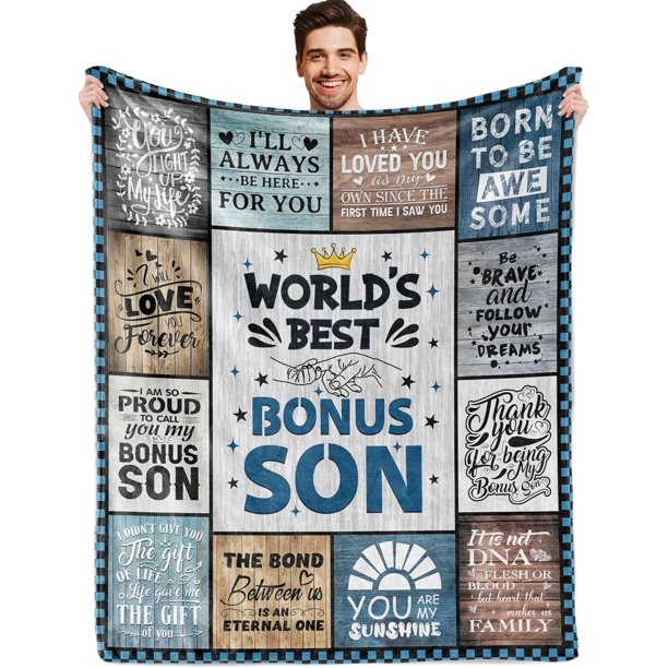 LHSHID Best Gifts for Bonus Son from Mom Dad Gifts for Stepson Birthday Gifts for Bonus Son Stepson Bonus Son Gifts for Christmas Fathers Day Bonus Son Blanket 30"x40"