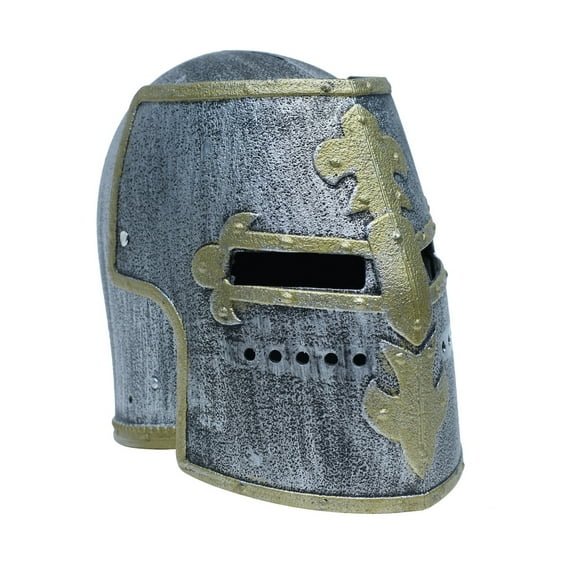 Medieval Knight Helmet Crusader Box Battle Armor Costume Accessory Adult LARP Headwear