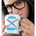 thumbnail image 2 of 3drose, Blue and Aqua Field Hockey Sports Design, 15oz Two-tone Blue Mug, 2 of 6