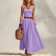 thumbnail image 2 of HAOTAGS Womens Polka Dot Dresses,Square Neck Sleeveless Cocktail Party Gown A-Line Dress Purple Size XL, 2 of 9