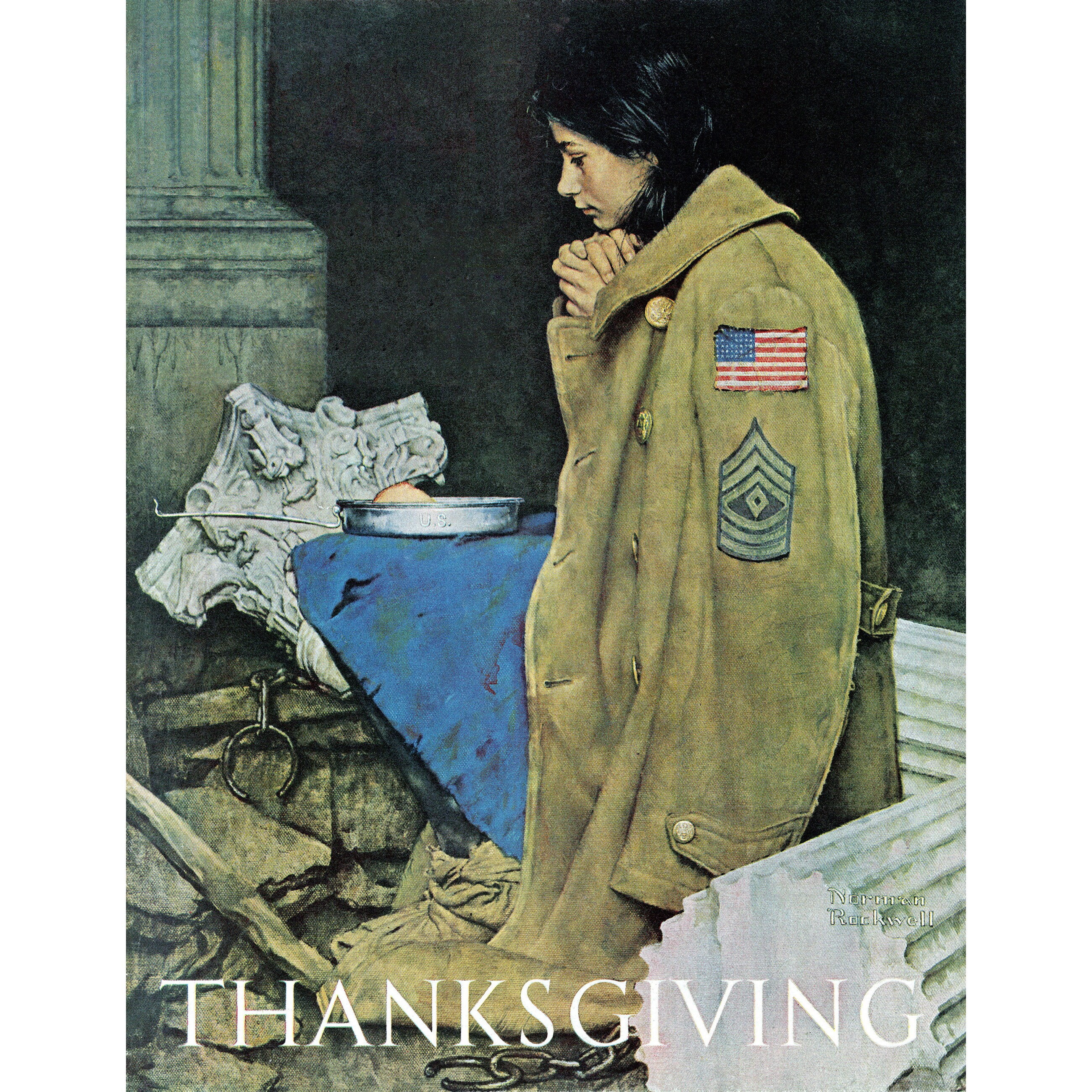 Marmont Hill "Refugee Thanksgiving" by Norman Rockwell Painting Print on Canvas
