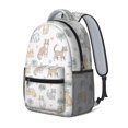 thumbnail image 2 of Multicolor Cat and Heart White Backpack for School, Cute School Bag with Adjustable Shoulder Straps and Padded Back, 15.3"x11"x6.7", 2 of 5
