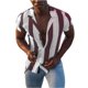 thumbnail image 5 of Camisas Para Hombre Manga Larga Camisa de cuello de traje de rayas anchas de tamaño europeo para hombres Camisa informal de moda juvenil de playa delgada (Red, M), 5 of 7