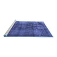 thumbnail image 2 of Ahgly Company Machine Washable Indoor Round Oriental Blue Industrial Area Rugs, 4' Round, 2 of 4