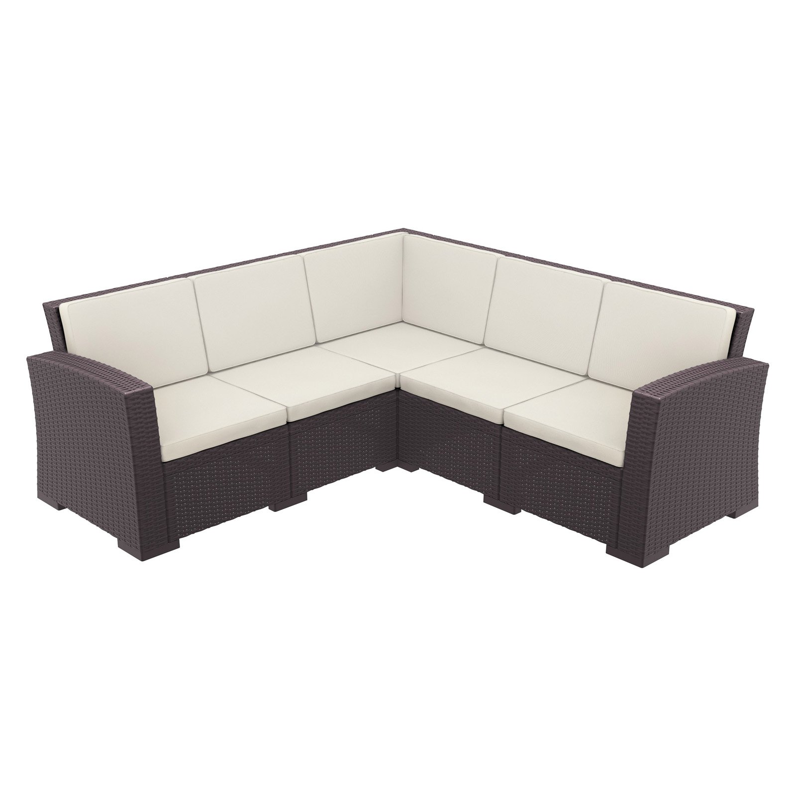 Compamia Monaco 5 Piece Outdoor Sectional in Brown with Cushion - image 2 of 11