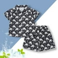 thumbnail image 2 of Edvintorg Toddler Boys Clothing Set Kids Summer Hawaiian Cotton Outfits Short Sleeve Button Down Shirt Short Sets Clothes for Boys 1-8 Years, 2 of 3
