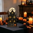 thumbnail image 5 of SUYOLL Halloween Stacked Pumpkins Resin Figurine With Witch Hat And Broom Spooky Fall Harvest Statue Rustic Halloween Decorative Ornament For Home Desk Mantel Shelf And Party Display, 5 of 7