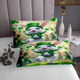 thumbnail image 3 of Erosebridal Animal Rabbit Coverlet Set King For Teens,Green Four Leaf Clover Bedding Set,St. Patrick'S Day Decor,Ultra Soft,3 Pieces, 3 of 5
