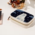 thumbnail image 7 of Starry Polar Bear Velvet Necklace Holder: Portable Travel Organizer Box with Removable Compartment - Great Gift for Any Occasion, 7 of 7